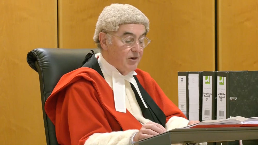 Judge Mr Justice Goss passing sentence
