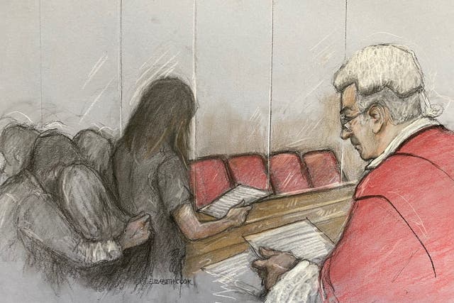 The parent of one of Lucy Letby’s victims reads a victim impact statement at Manchester Crown Court (Elizabeth Cook/PA)