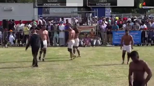 <p>Moment ‘gunshots are fired’ at sports contest in Derbyshire as three injured.</p>