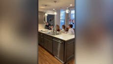 Siblings scream as they discover their parents are adopting foster brother