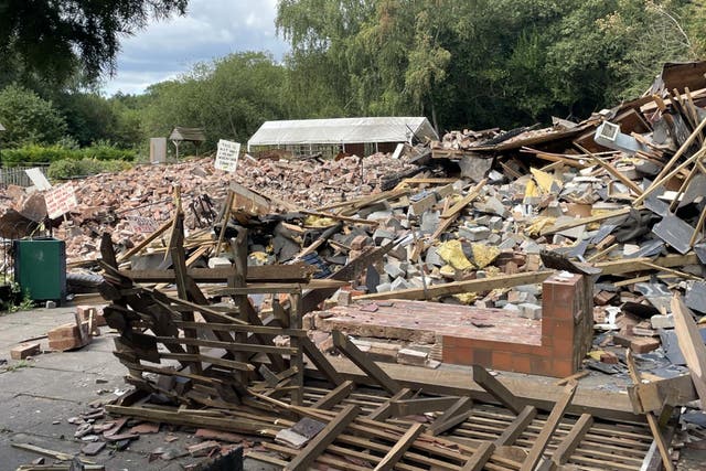 The demolished Crooked House pub near Dudley (Matthew Cooper/PA)
