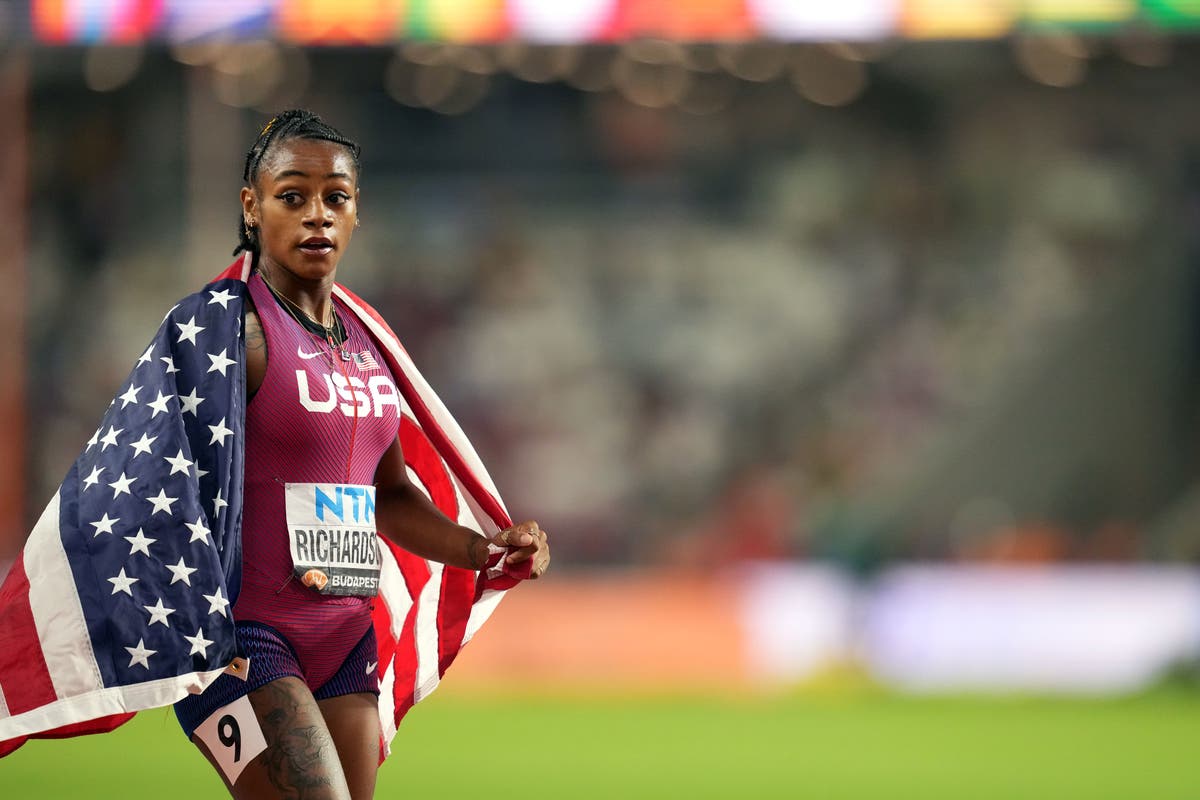 Sha&rsquo;Carri Richardson wins world 100m title with Dina Asher-Smith eighth