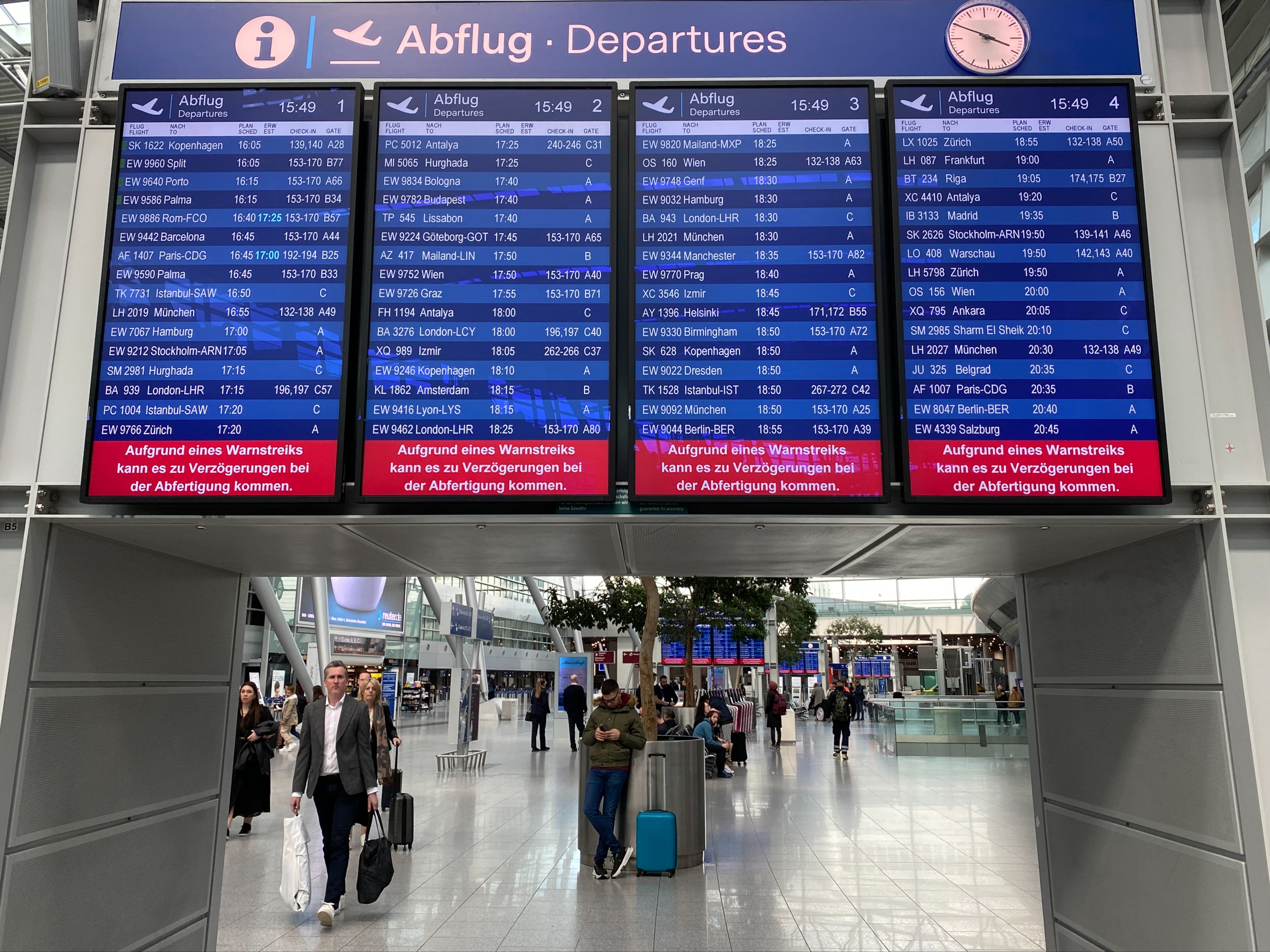 Departing soon? Dusseldorf airport in Germany on a day when ground staff went on strike