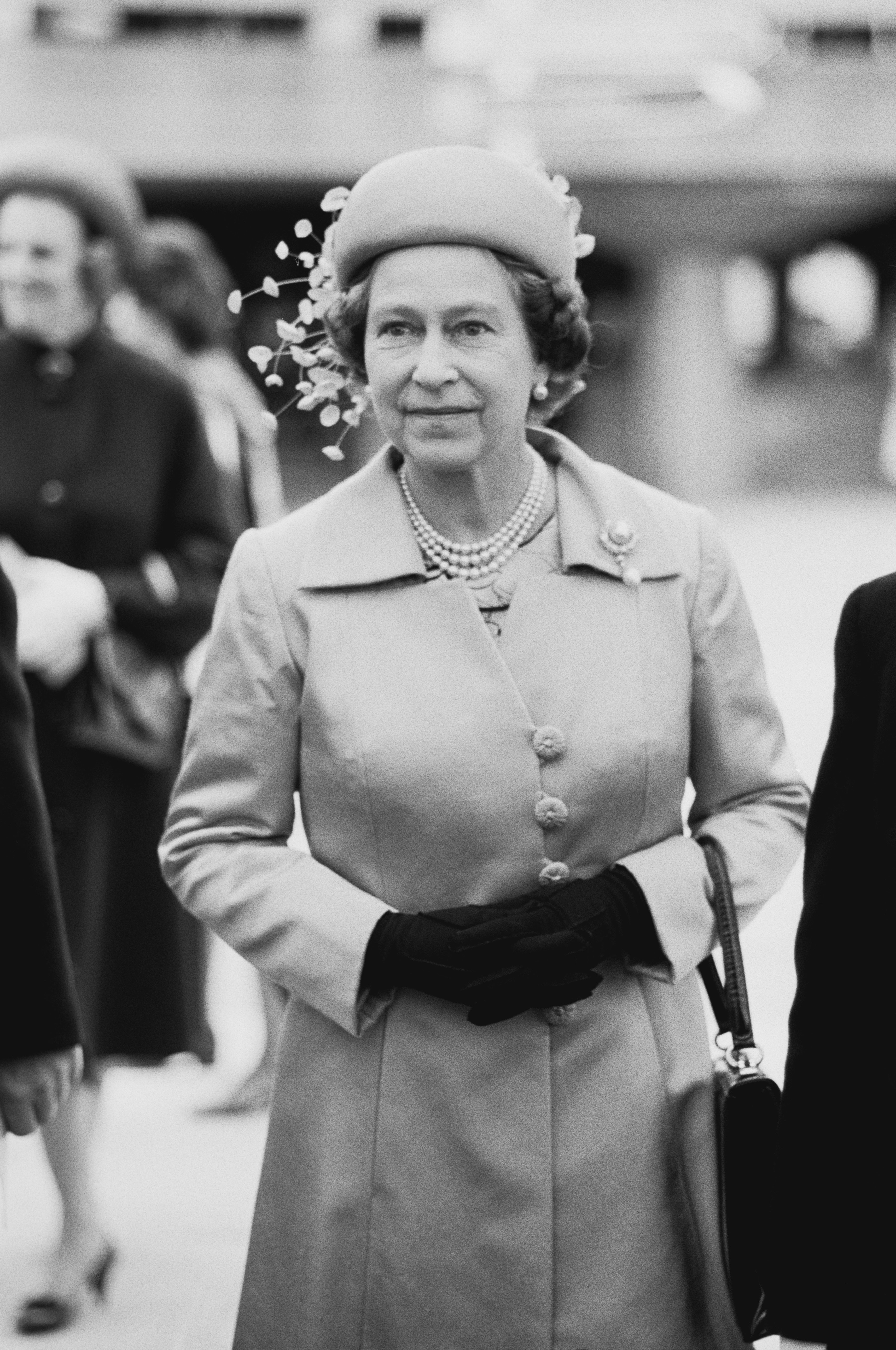 Queen Elizabeth II at the opening of the Thames Flood Barrier, London, UK, 8th May 1984