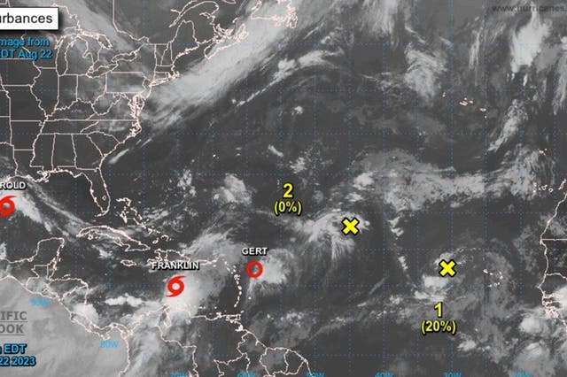 <p>National Hurricane Center satellite image shows Tropical Storm Harold</p>