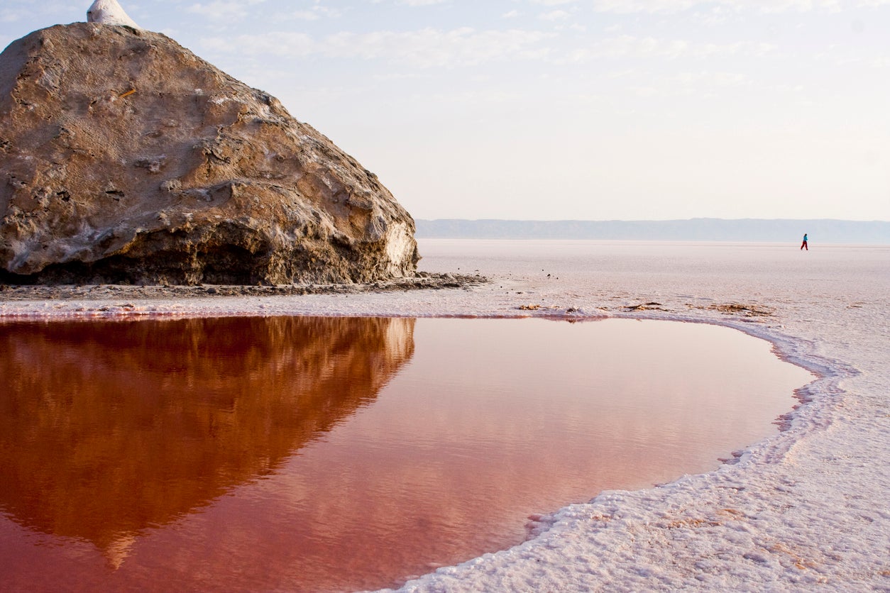 Chott el Djerid is the largest salt lake in the Sahara