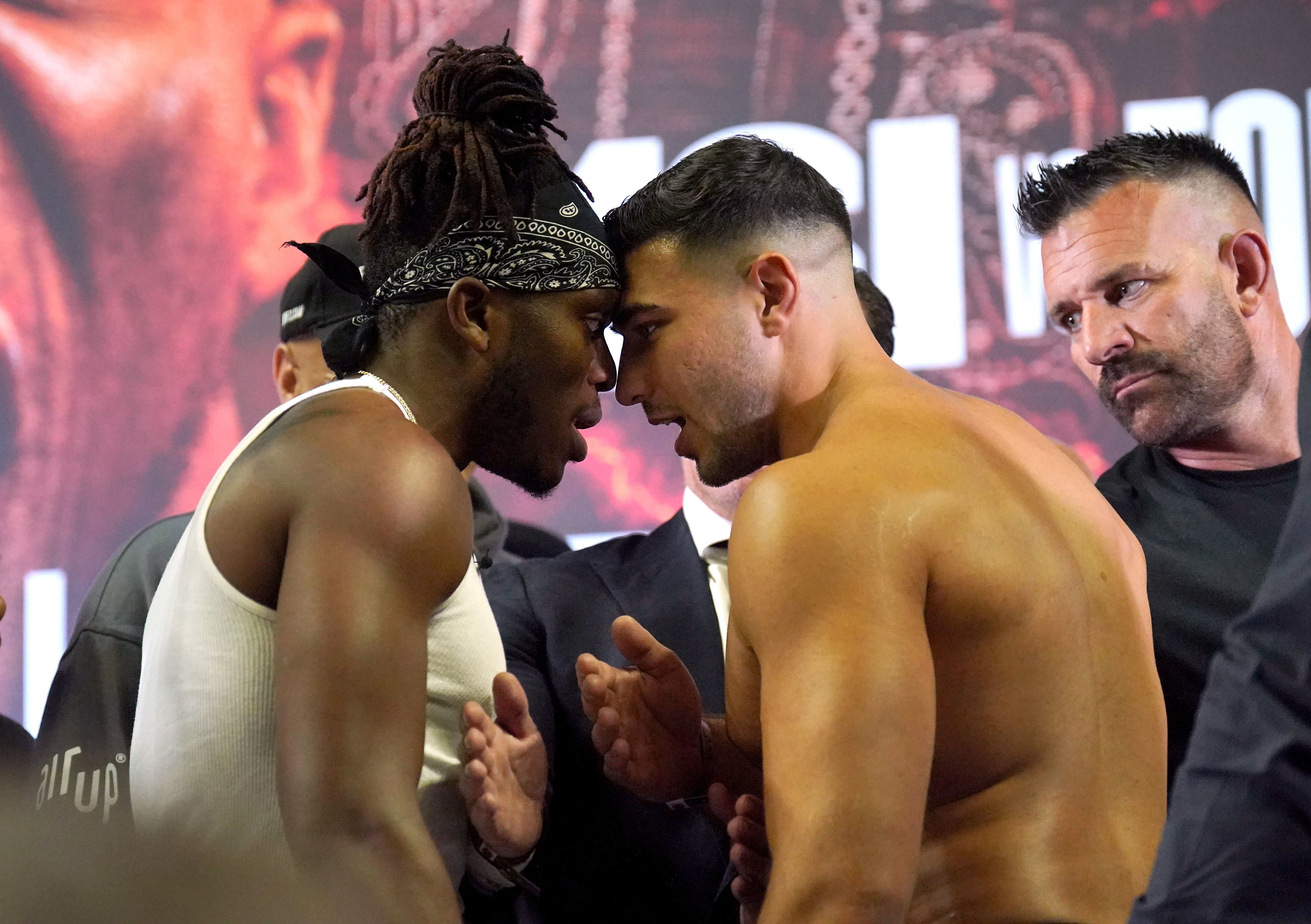 KSI vs Tommy Fury press conference LIVE Logan Paul and Dillion Danis held back from each other The Independent