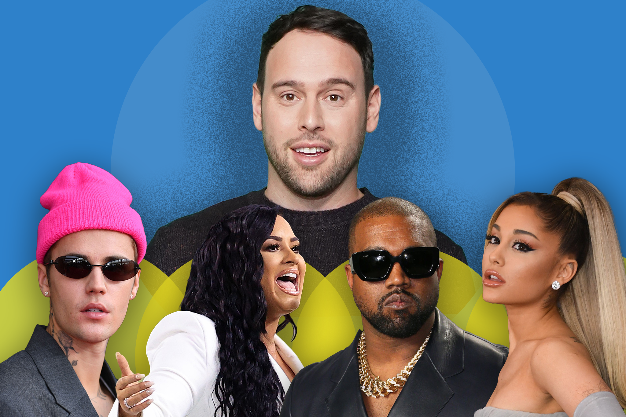 <p>Scooter Braun clients have included Justin Bieber, Ariana Grande, Kanye West, Demi Lovato, and J Balvin </p>