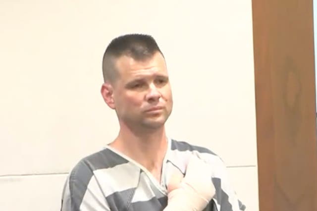 <p>Joshua Wayne Hawyley, 37, of Connelly Springs, North Carolina, was arrested in May 2023 for bring a pipe bomb-like device to a local church</p>