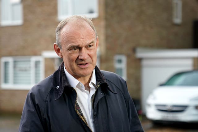 Liberal Democrat leader Sir Ed Davey said people in Mid Bedfordshire struggling with the cost of living are being ‘badly let down’ by MP Nadine Dorries (Joe Giddens/PA)