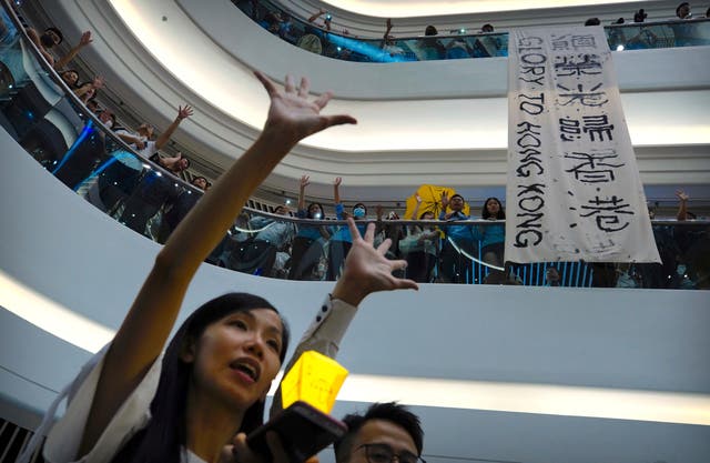 <p>“Glory to Hong Kong” was often sung by demonstrators during months of anti-government protests in 2019. It was later mistakenly played as the city’s anthem at international sporting events</p>
