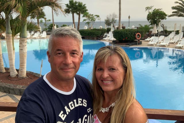 Lisa Skellon and Jamie Hobbs are getting married next month after a Sliding Doors moment at Bournemouth Airport in 2019 led to them meeting (Tui/PA)