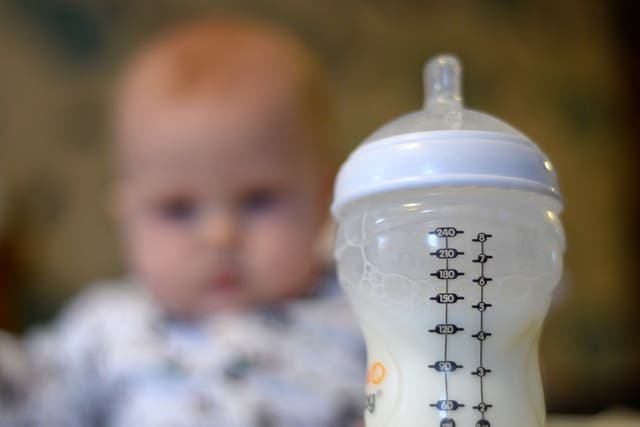Some 86% of parents with a baby under one are concerned about the rising cost of infant formula, research by Iceland suggests (PA)