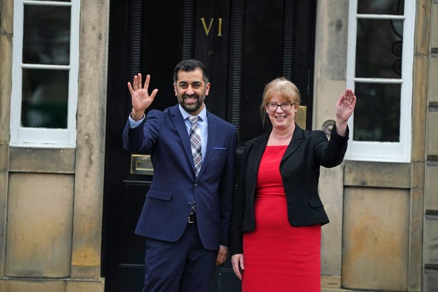 Humza Yousaf and Shona Robison were both targeted with offensive remarks in Dundee in February (Andrew Milligan/PA)
