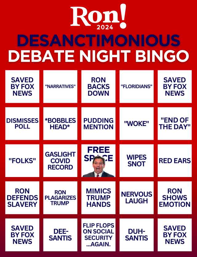 <p>Donald Trump released his own DeSantis-themed bingo card for the first GOP debate </p>