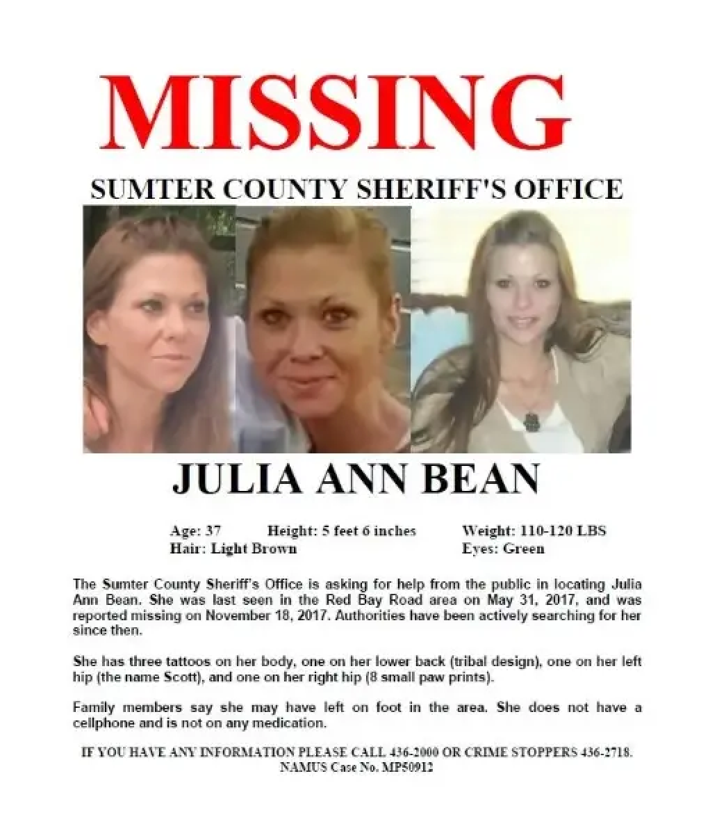 Ms Bean vanished in 2017 without her phone or her purse, her friend said