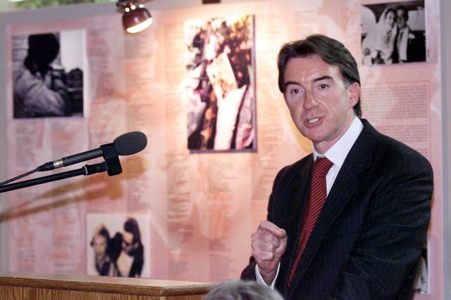 Former Northern Ireland Secretary Peter Mandelson (Paul Faith/PA)