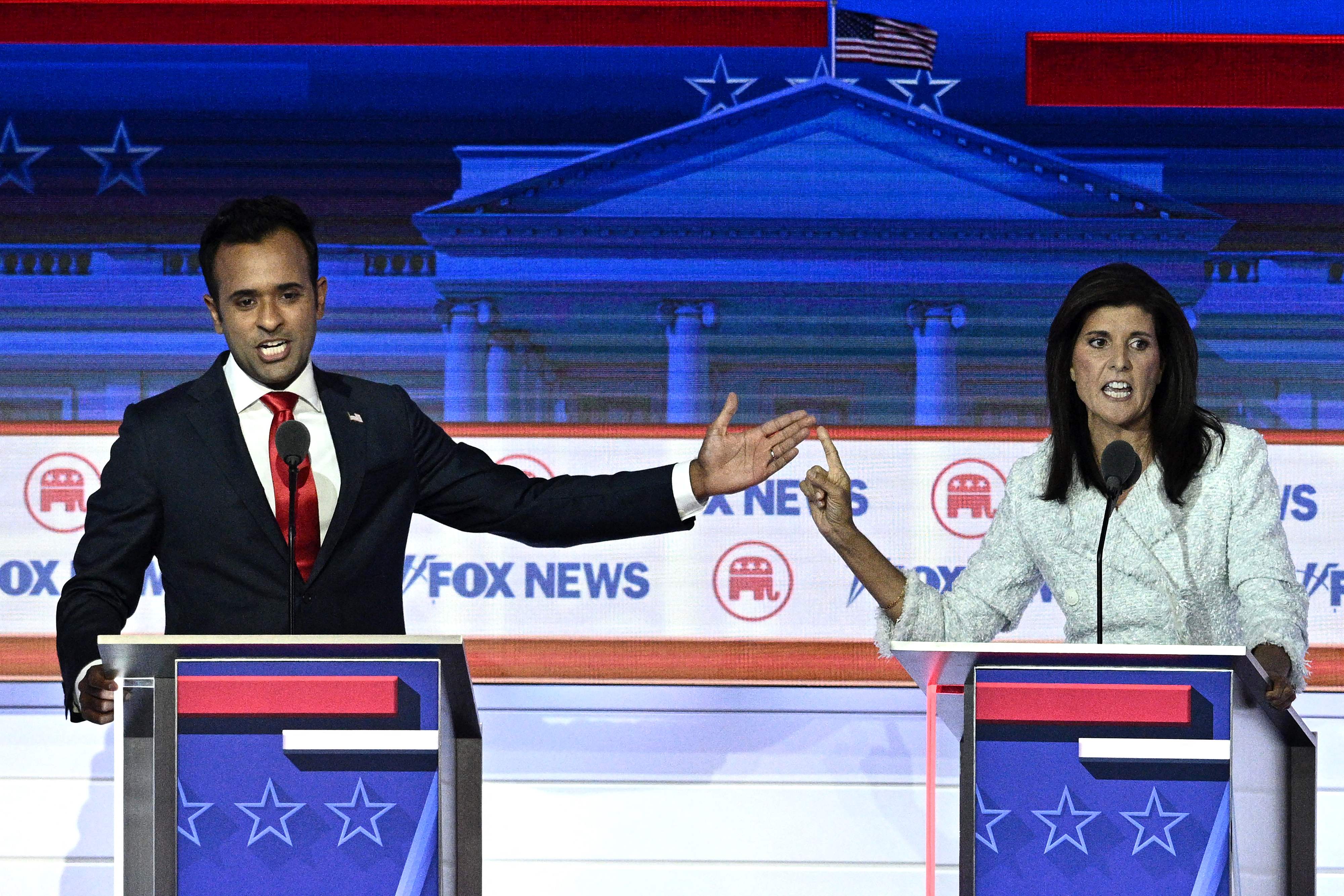 Vivek Ramaswamy and Nikki Haley clash over foreign policy