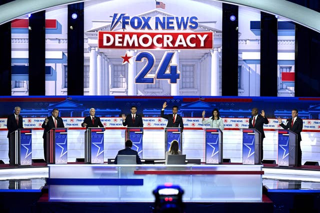 <p>The first Republican Presidential primary debate at the Fiserv Forum in Milwaukee, Wisconsin, on August 23, 2023</p>