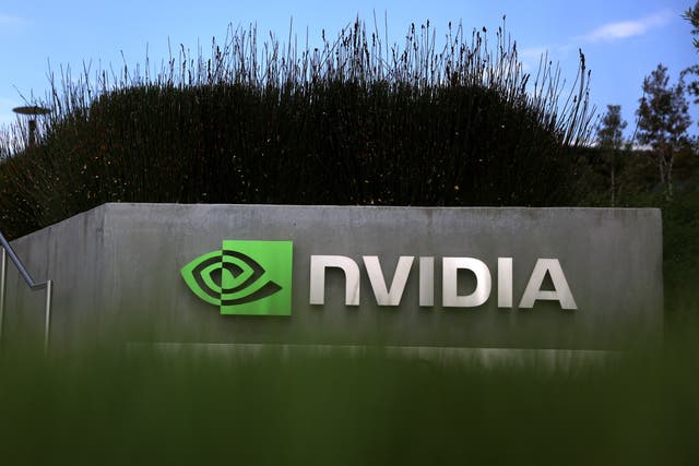 <p>A company sign is displayed outside the NVIDIA headquarters on May 30, 2023 in Santa Clara, California. </p>