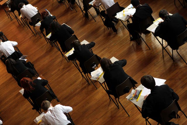 The figures cover GCSE entries from students in England, Wales and Northern Ireland (PA)