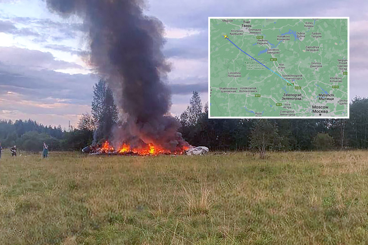 Final flight path for Russian private jet that crashed ‘with Wagner boss onboard’