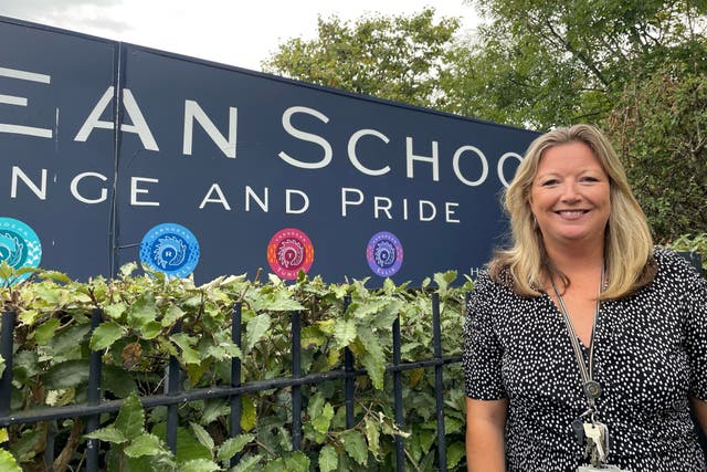Headteacher Shelley Baker at Varndean School in Brighton, where her pupils were collecting their GCSE results (Anahita Hossein-Pour/PA)