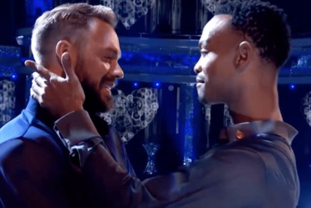 <p>Johannes Radebe and John Whaite on ‘Strictly Come Dancing’</p>