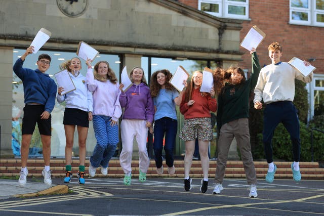 Pupils from Sullivan Upper School in Belfast were receiving their results (Liam McBurney/PA)