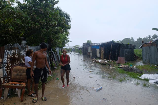 <p>Tropical Storm Franklin strengthens into a hurricane after the storm’s heavy floods devastated the Dominican Republic</p>