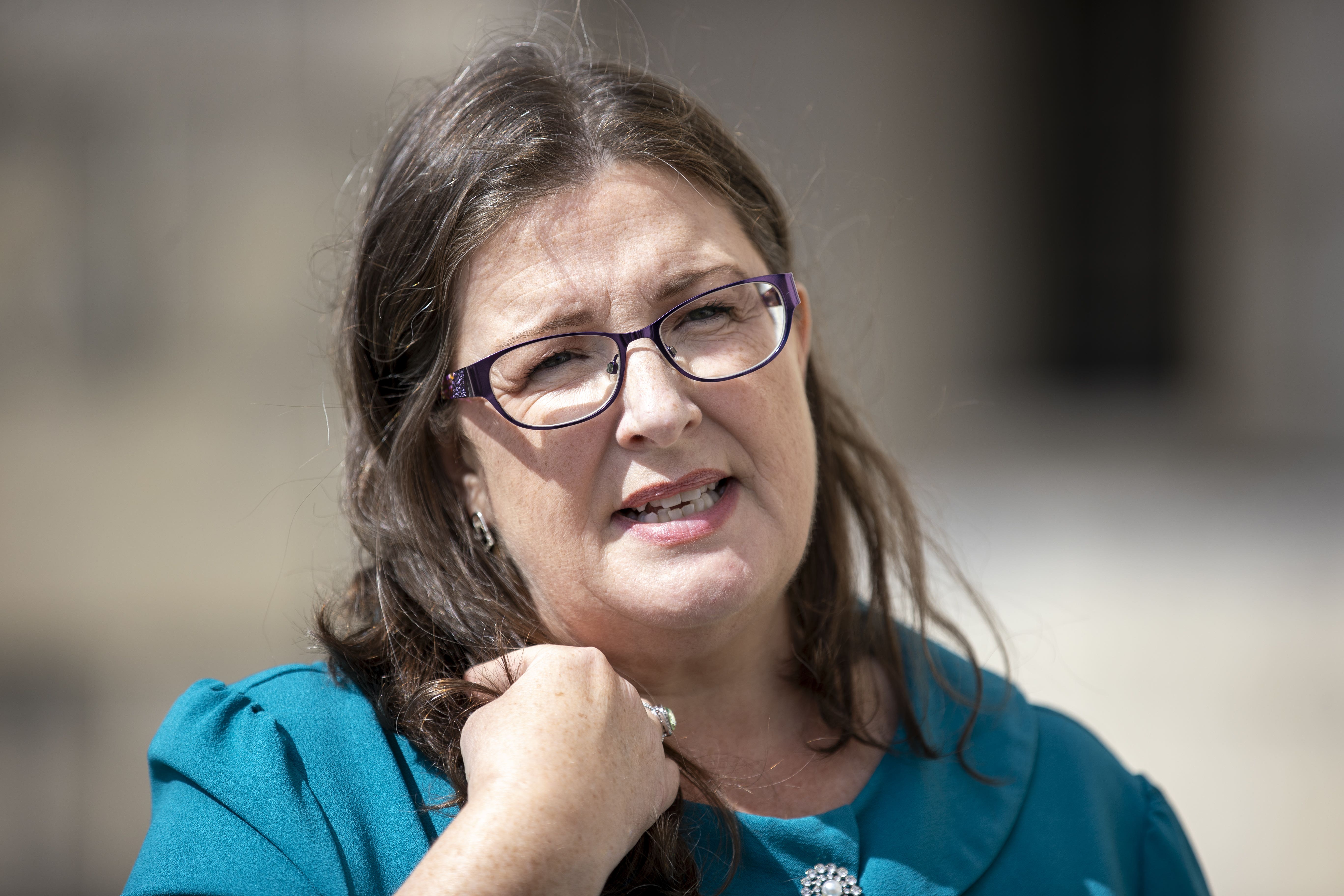 Alliance Party MLA Kellie Armstrong after a political panel discussion in Belfast (Liam McBurney/PA)