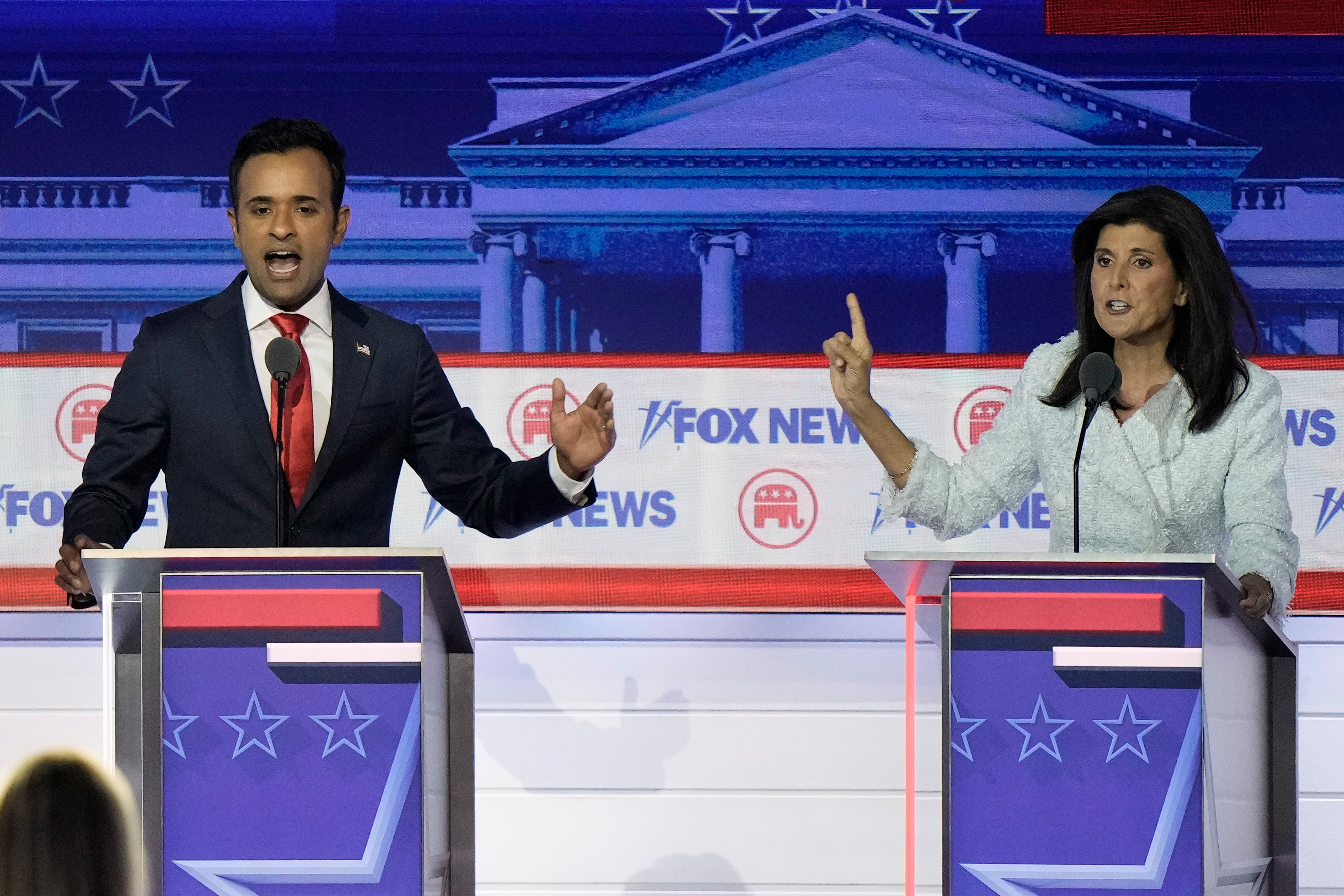 Vivek Ramaswamy and Nikki Haley clash at the Republican presidential debate