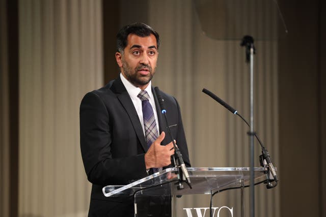 First Minister and SNP leader Humza Yousaf insisted his party’s finances are on a ‘steady footing’ – despite figures showing its deficit grew to more than £800,000 in 2022 (Robert Perry/PA)