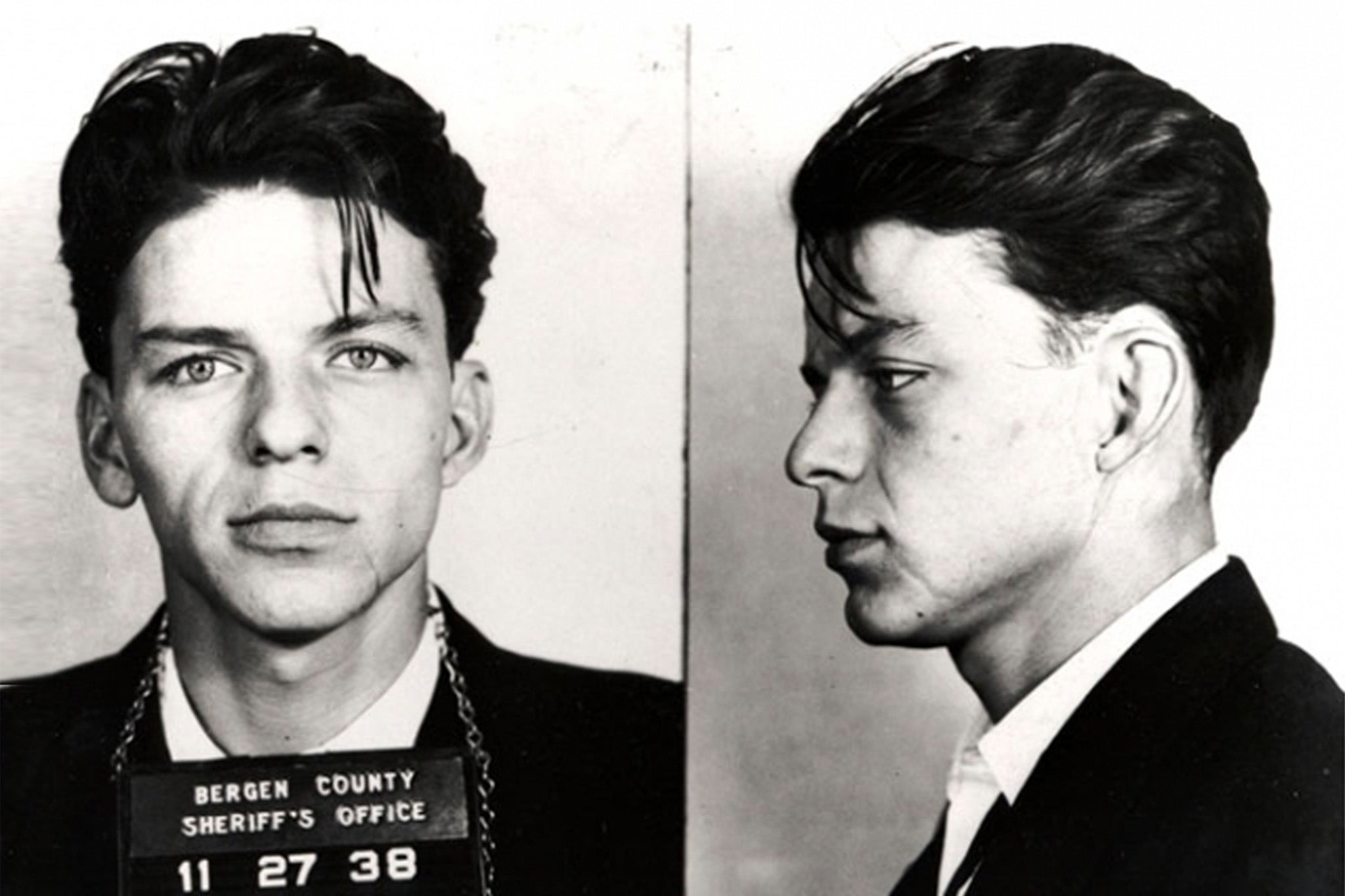 Singer Frank Sinatra was 23 years old when he was arrested and booked for adultery in New Jersey in 1938