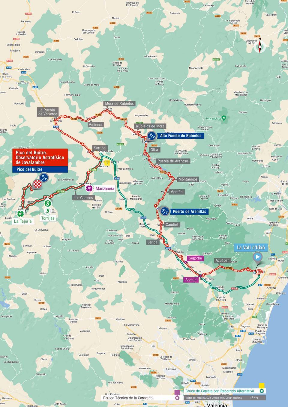 La Vuelta a Espana 2023 – stage 6 map