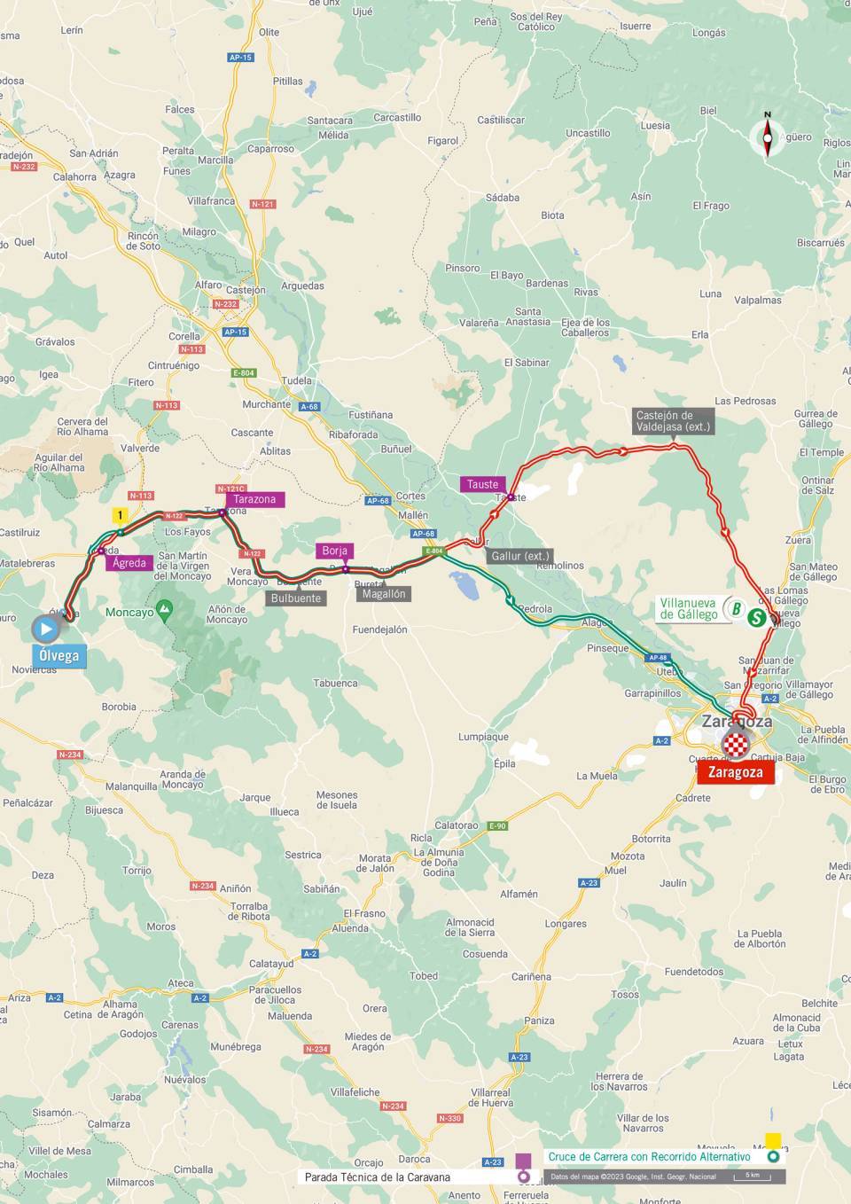 La Vuelta a Espana 2023 – stage 12 map
