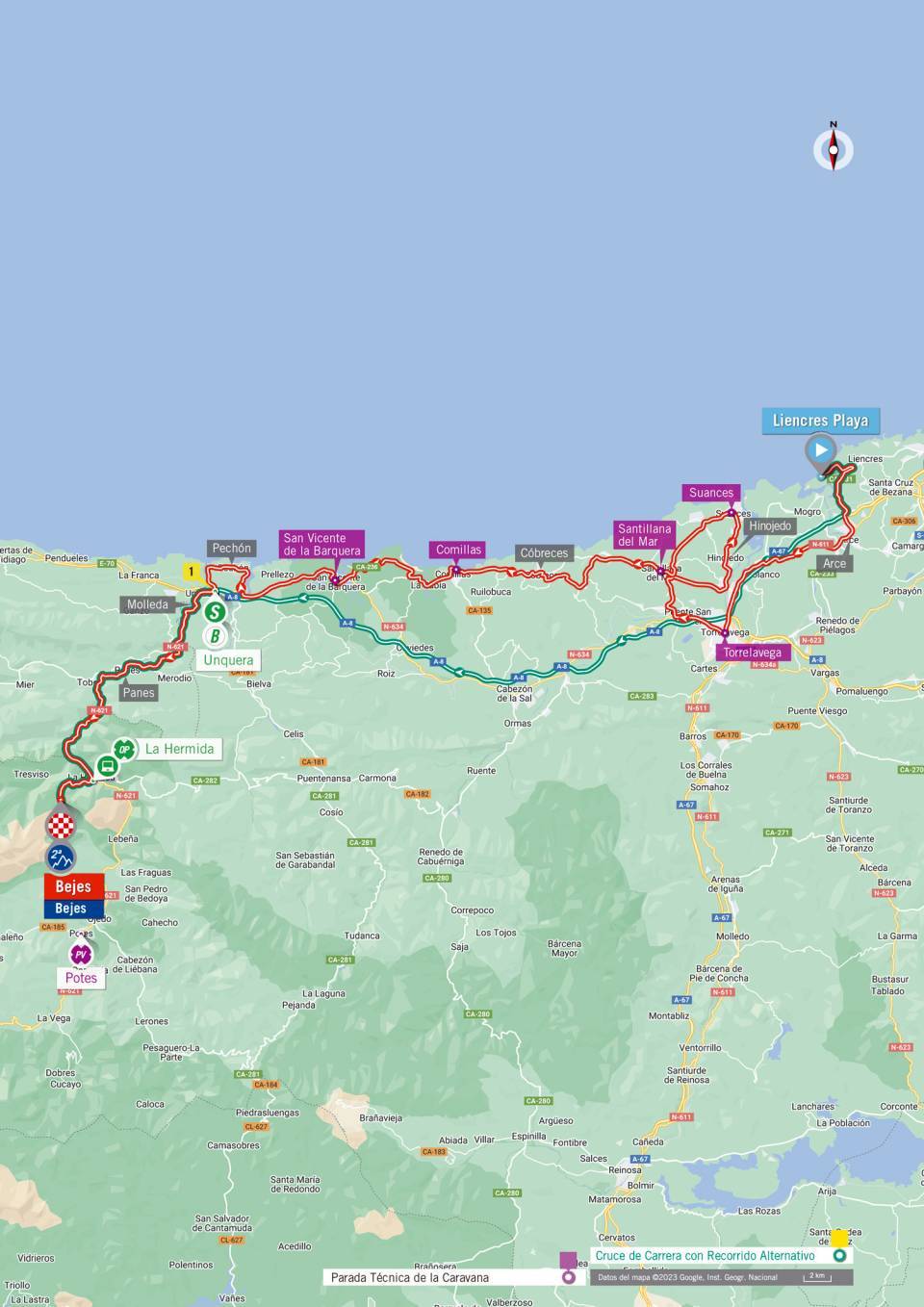 La Vuelta a Espana 2023 – stage 16 map