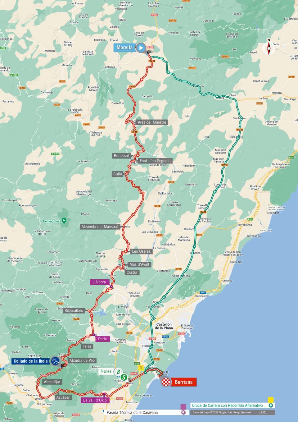 La Vuelta a Espana 2023 – stage 5 map