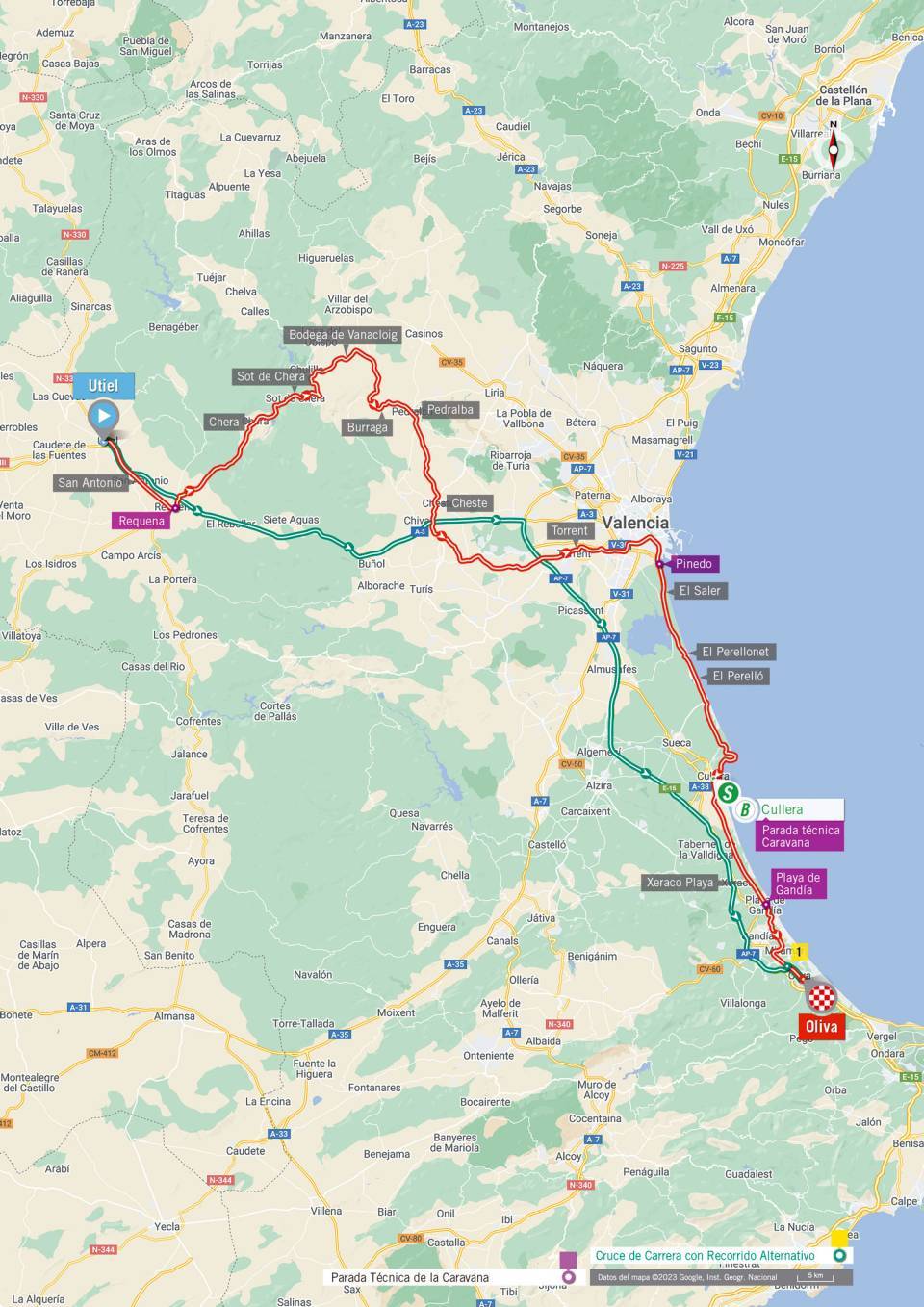 La Vuelta a Espana 2023 – stage 7 map
