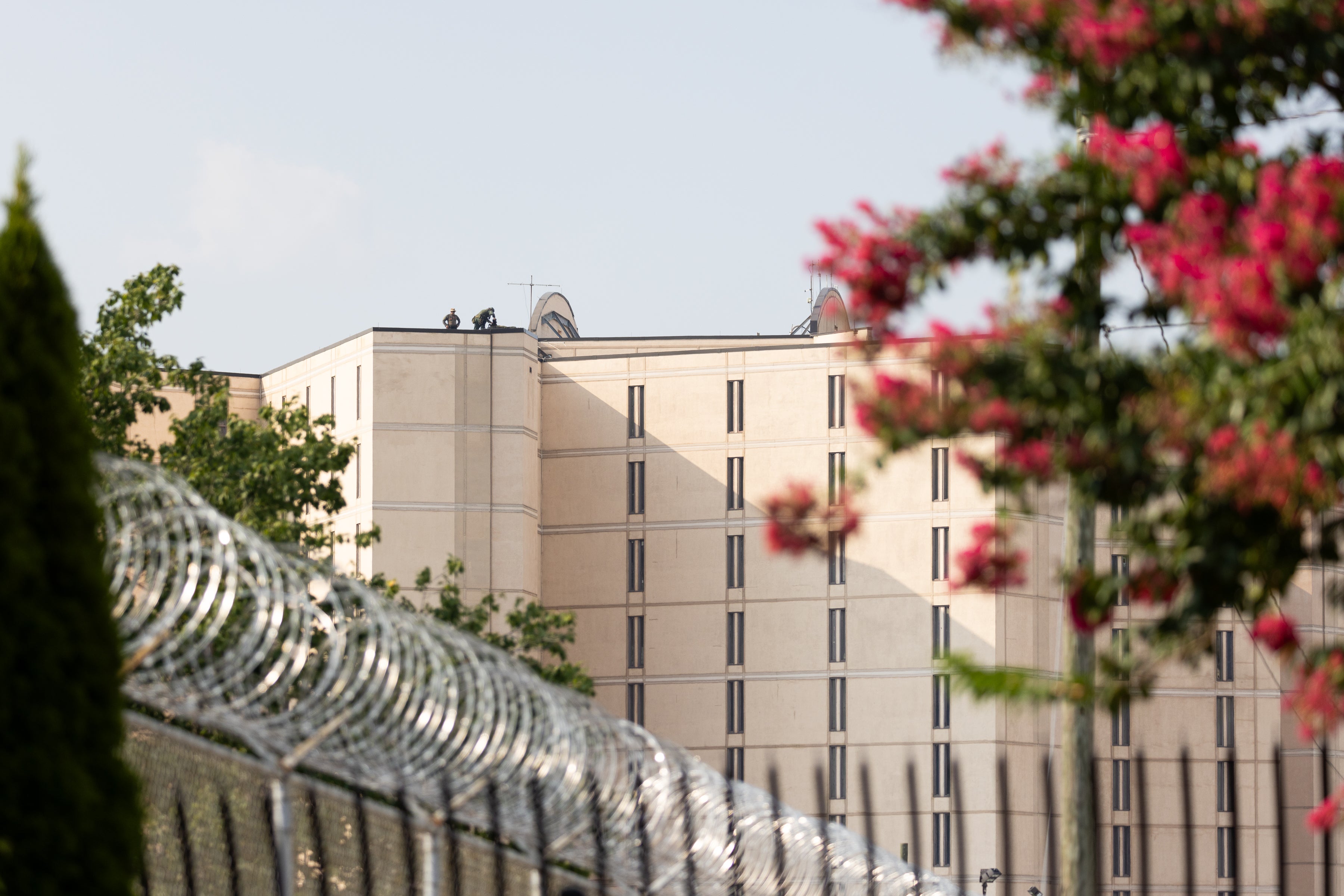 Fulton County Jail ahead of former President Donald Trump's surrender on August 24, 2023 in Atlanta, Georgia