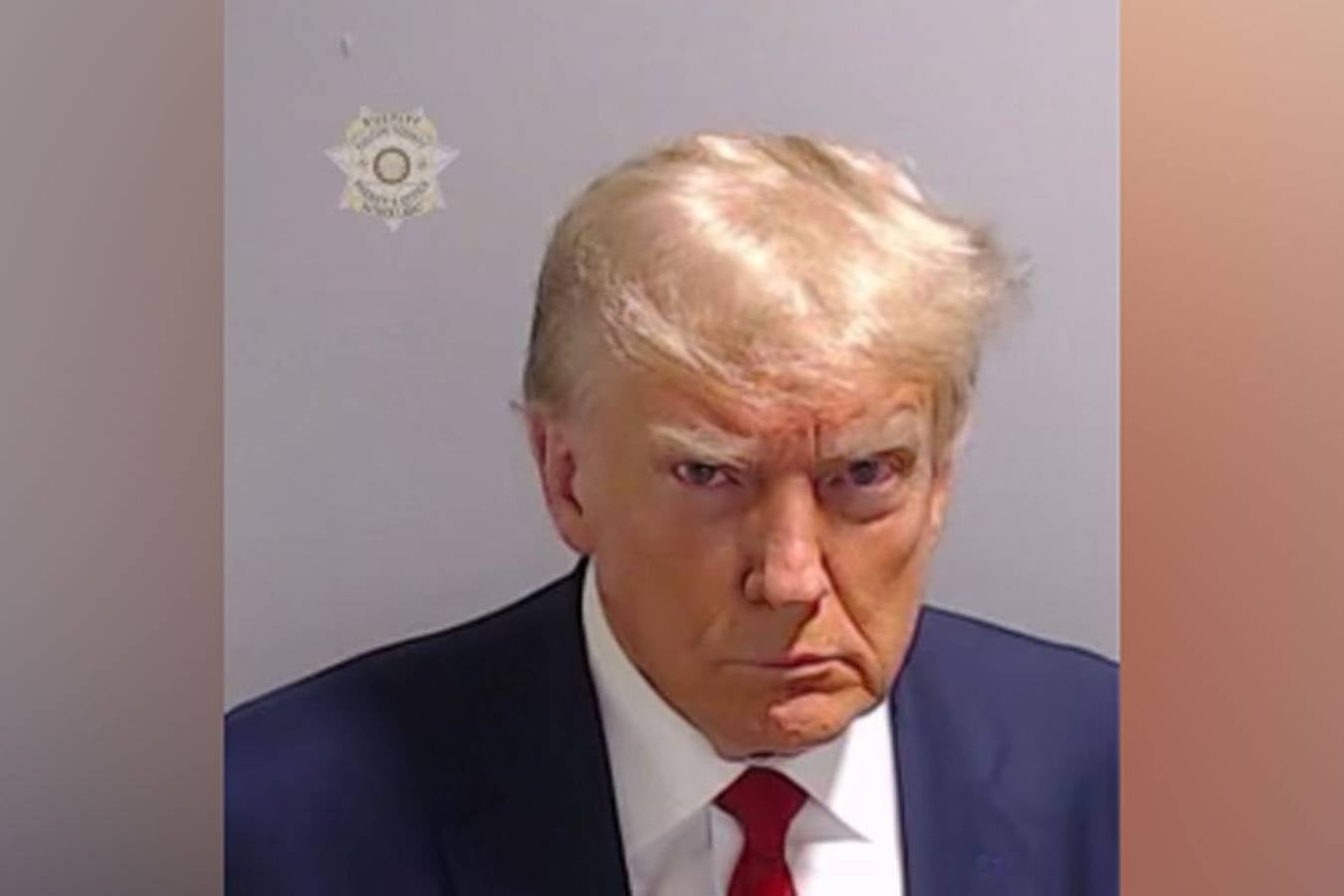 Donald Trump’s booking photo after he surrendered at Fulton County Jail in Atlanta, Georgia