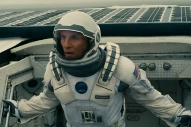 <p>McConaughey plays a reluctant astronaut in Interstellar</p>