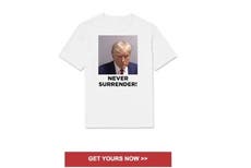 Trump is already trying to sell t shirts with his mugshot on