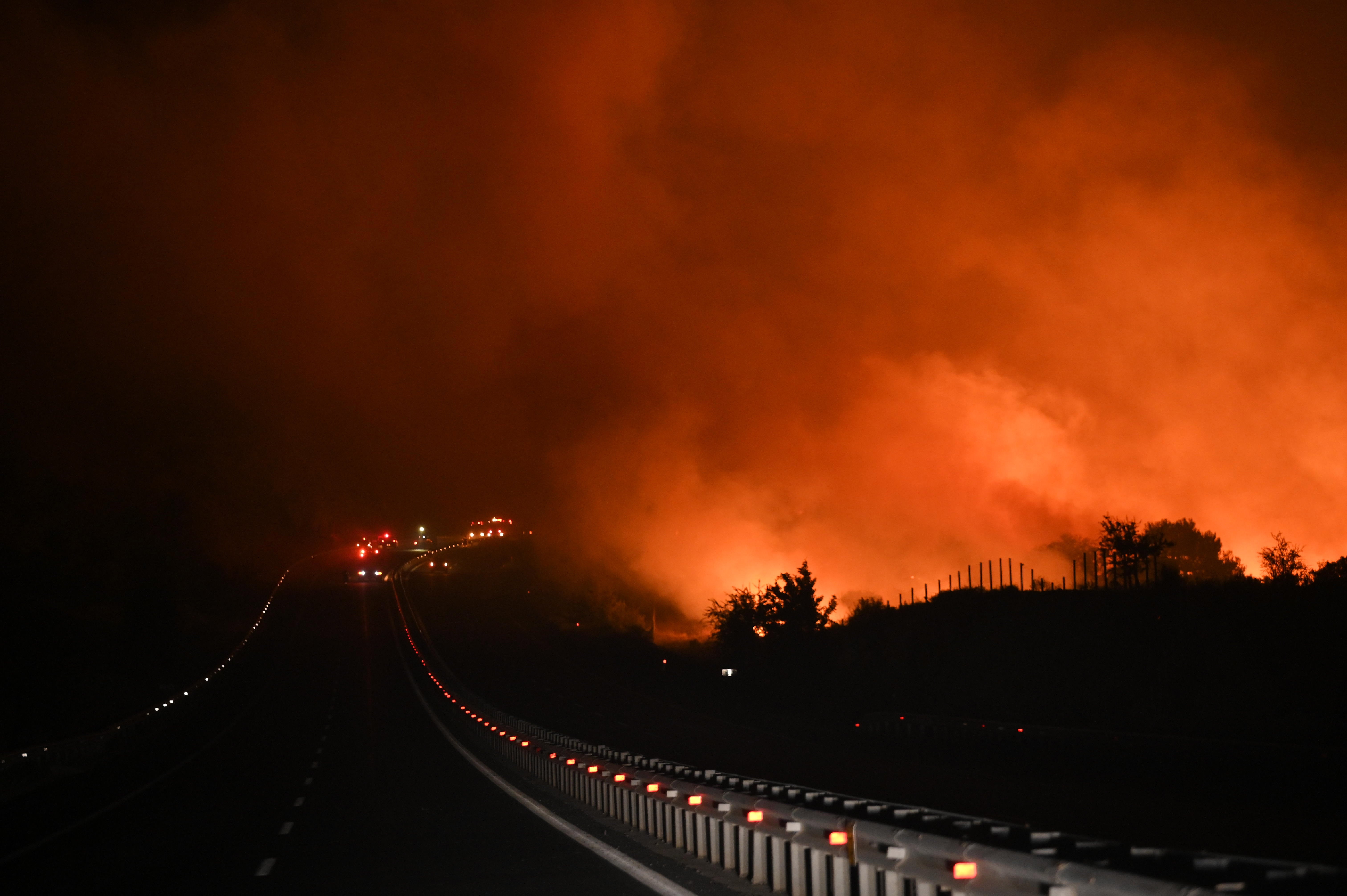 Fire brigades have been battling raging wildfires in Alexandroupolis