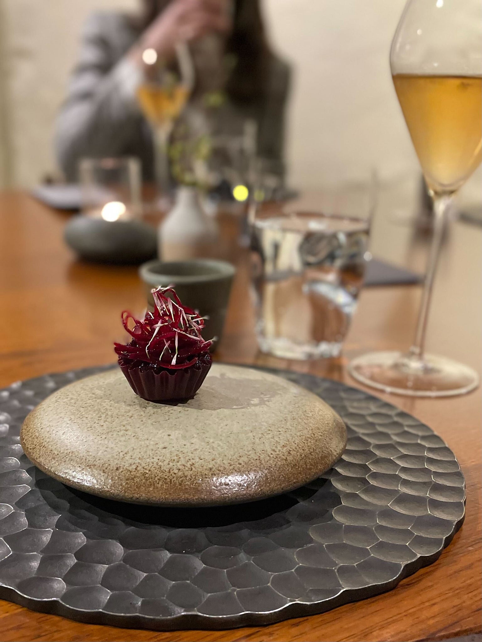 A Boltardy beetroot – a hardy variety – tart the restaurant served in winter earlier this year