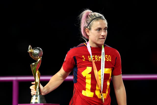 Spain World Cup winner Alexia Putellas, pictured, says she stands with her team-mate Jenni Hermoso after Spanish FA president Luis Rubiales refused to resign on Friday (Isabel Infantes/PA)