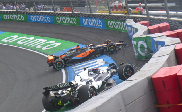 <p>Oscar Piastri and Daniel Ricciardo crashed at the same corner during practice at the Dutch GP</p>