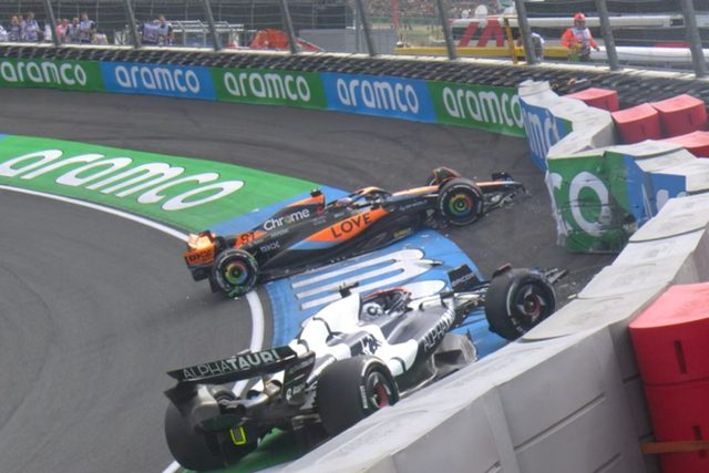 <p>Oscar Piastri and Daniel Ricciardo crashed at the same corner during practice at the Dutch GP</p>