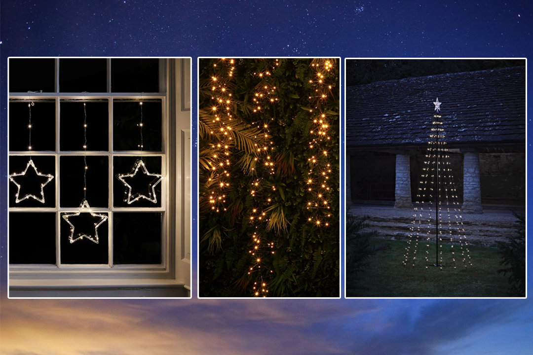 Transform your outdoor space with festoon lights, sculpural designs and cascading LEDs