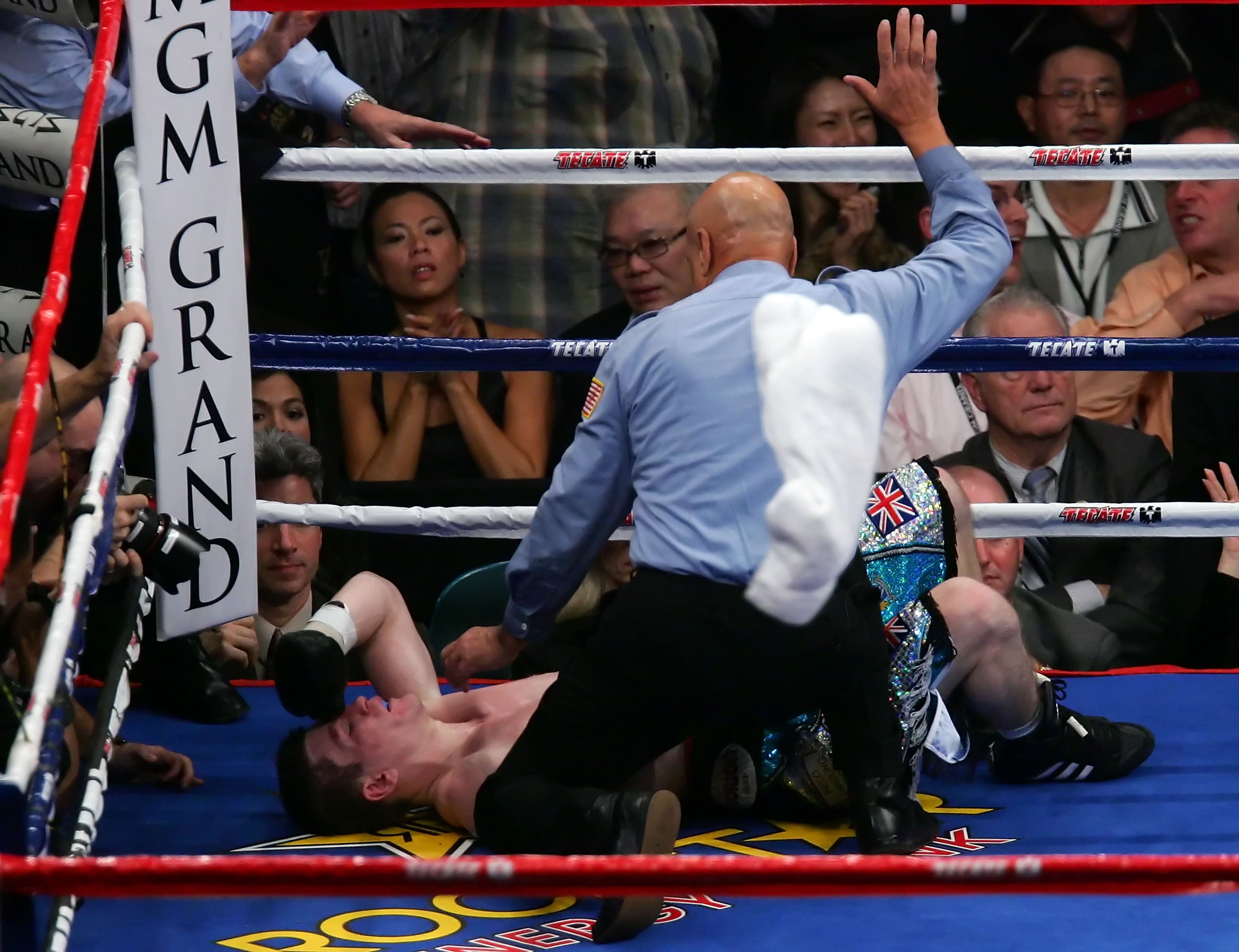Hatton suffered a knockout loss to Floyd Mayweather in 2007